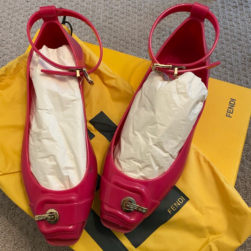 FENDI womens rubber shoes pink 36